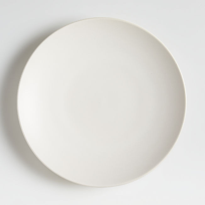 Craft Linen Cream Coupe Dinner Plate + Reviews | Crate & Barrel | Crate & Barrel