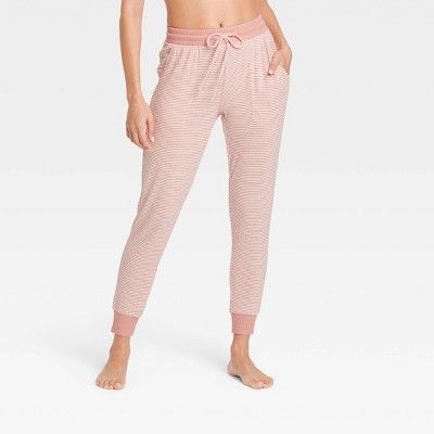 Women&#39;s Perfectly Cozy Striped Lounge Jogger Pants - Stars Above&#8482; Rose Red S | Target