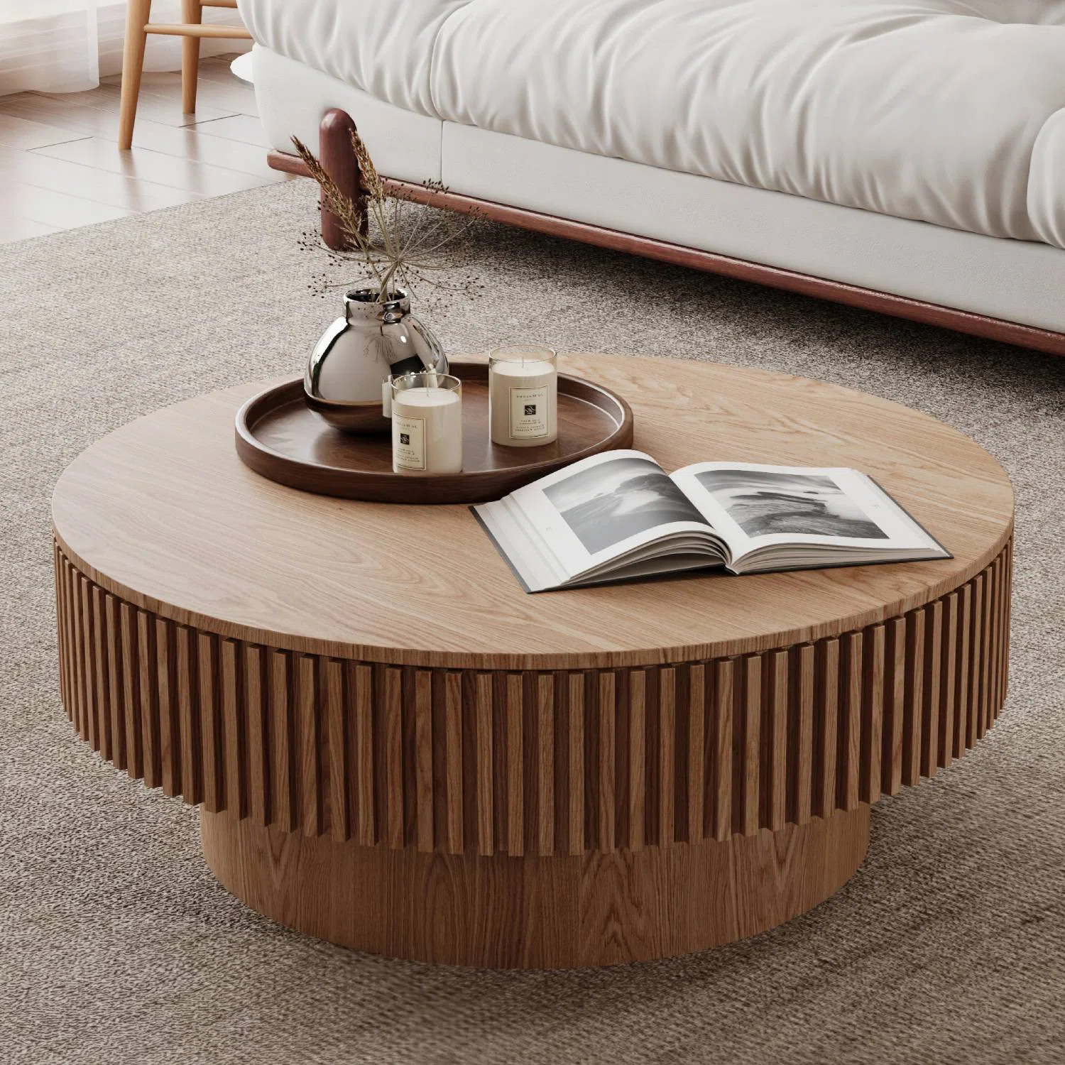 Timeshia Round Coffee Table With Storage | Wayfair North America