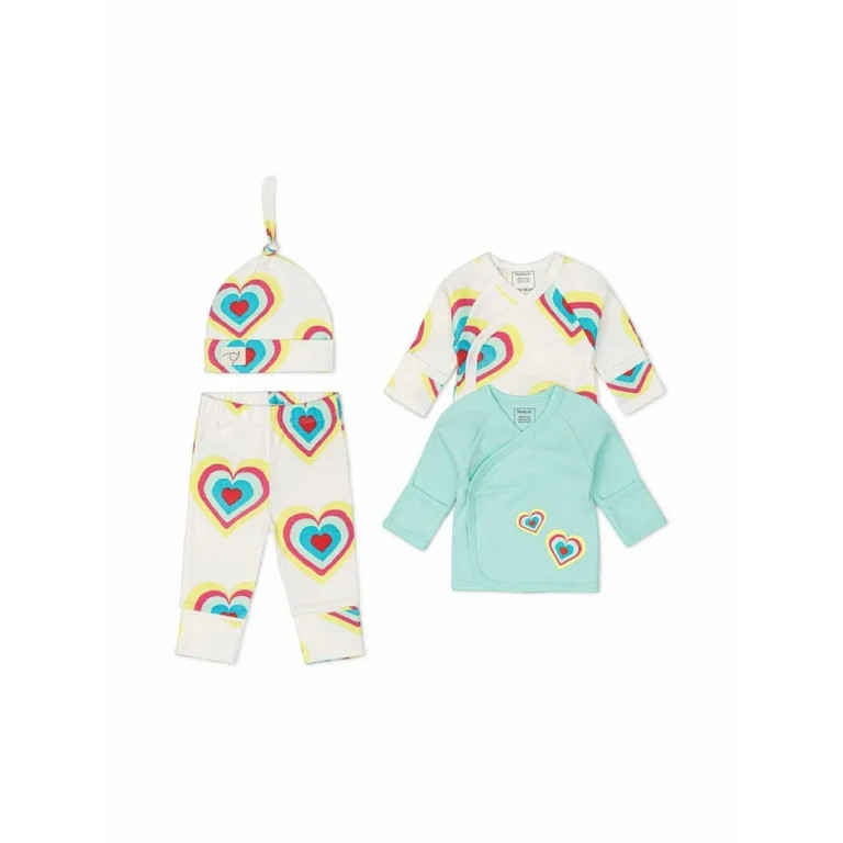 Paris Hilton x Monica + Andy Organic Cotton Baby 4 Piece Cuddle Box Gift Set, Sizes Preemie-0/3 M... | Walmart (US)