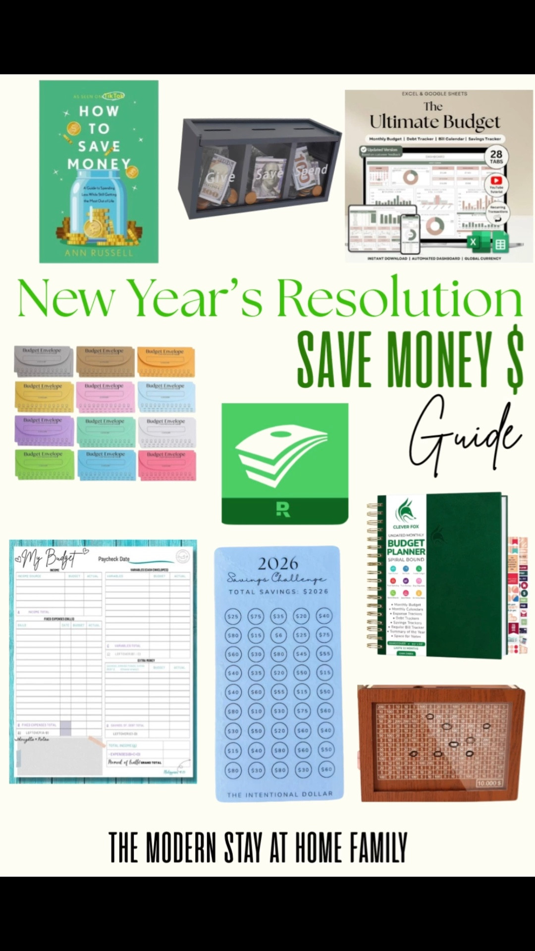 New year, new goals 💚 If saving money is your New Year’s resolution, this Save Money Guide is the perfect place to start. From budget planners, cash envelope systems, sinking funds, savings challenges, budgeting workbooks, and money-saving books to digital budget trackers, bill organizers, and family finance tools—these are some of my favorite ways to build better money habits. Whether you’re budgeting on one income, managing household expenses, paying off debt, or starting a savings challenge for 2026, these tools make saving simple and realistic. More budget-friendly finds, money organization essentials, and financial planning favorites are linked in this post to help you stay consistent all year long.

save money, budgeting, budget planner, family budget, cash envelope system, sinking funds, savings challenge, money saving tips, financial goals, debt payoff, household budget, personal finance, frugal living, stay at home mom budget, digital budget, expense tracker, bill planner, money organization, financial planning, new year financial goals

#LTKFindsUnder100 #LTKmomlife #LTKHome #LTKOver40 #LTKMens