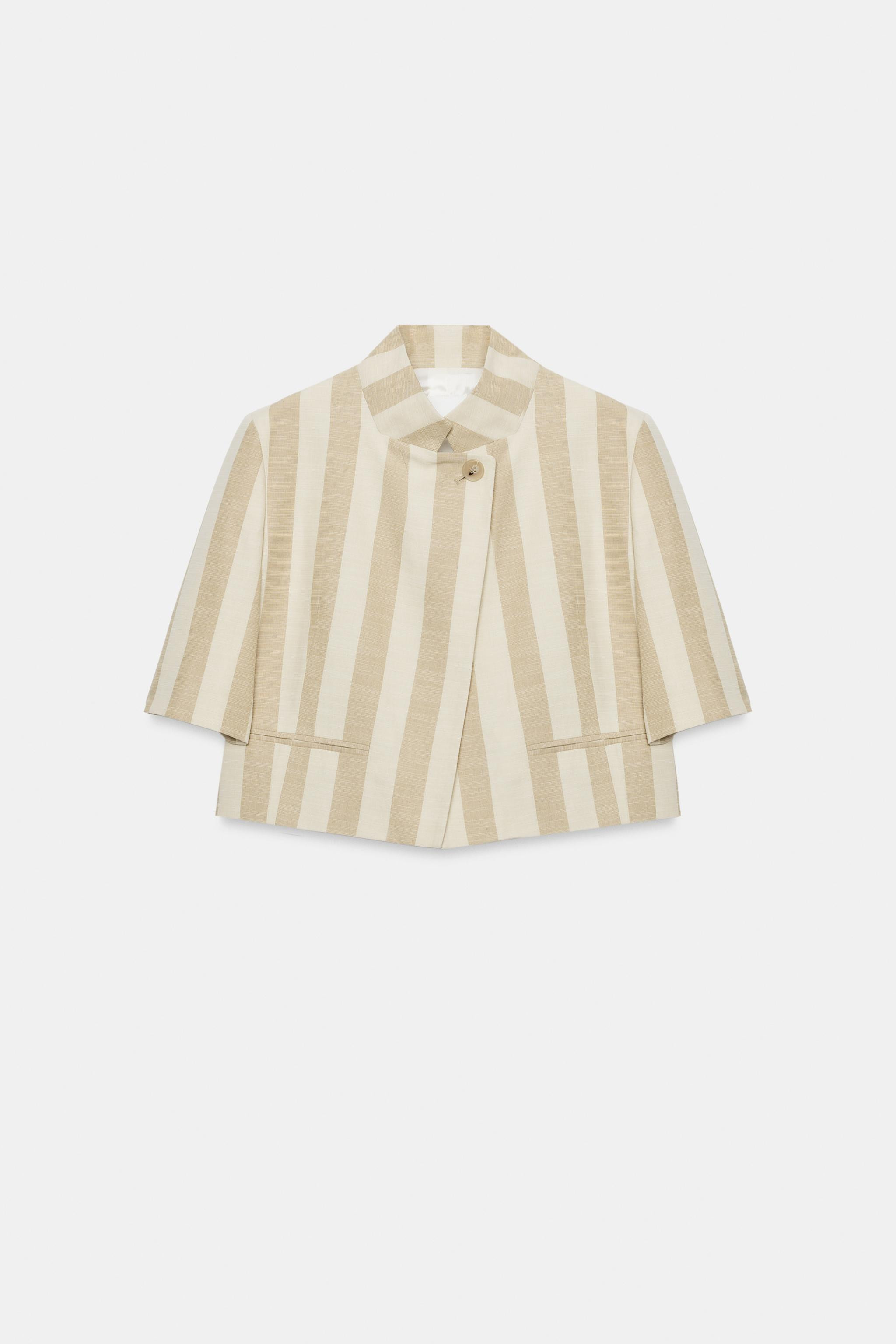 ZW COLLECTION SHORT SLEEVE CROPPED BLAZER | Zara US