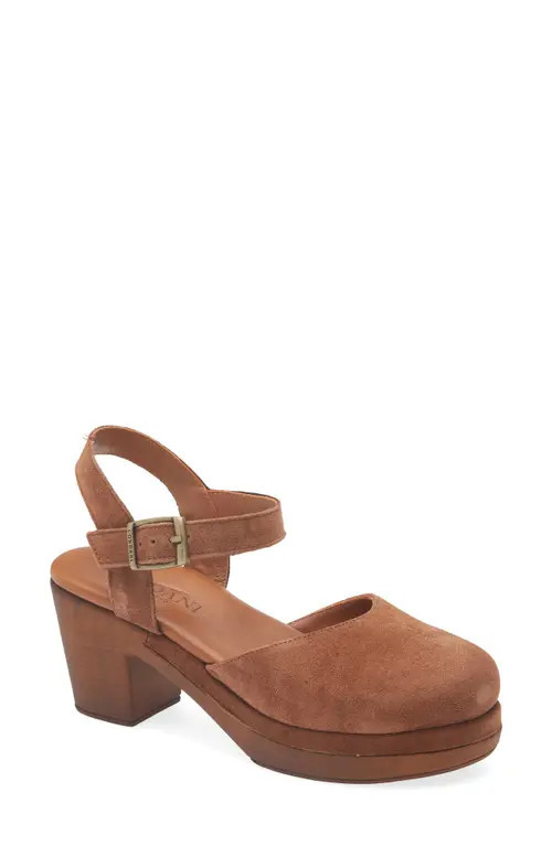 Cordani Warner Ankle Strap Platform Clog in Cognac Suede at Nordstrom, Size 8.5Us | Nordstrom