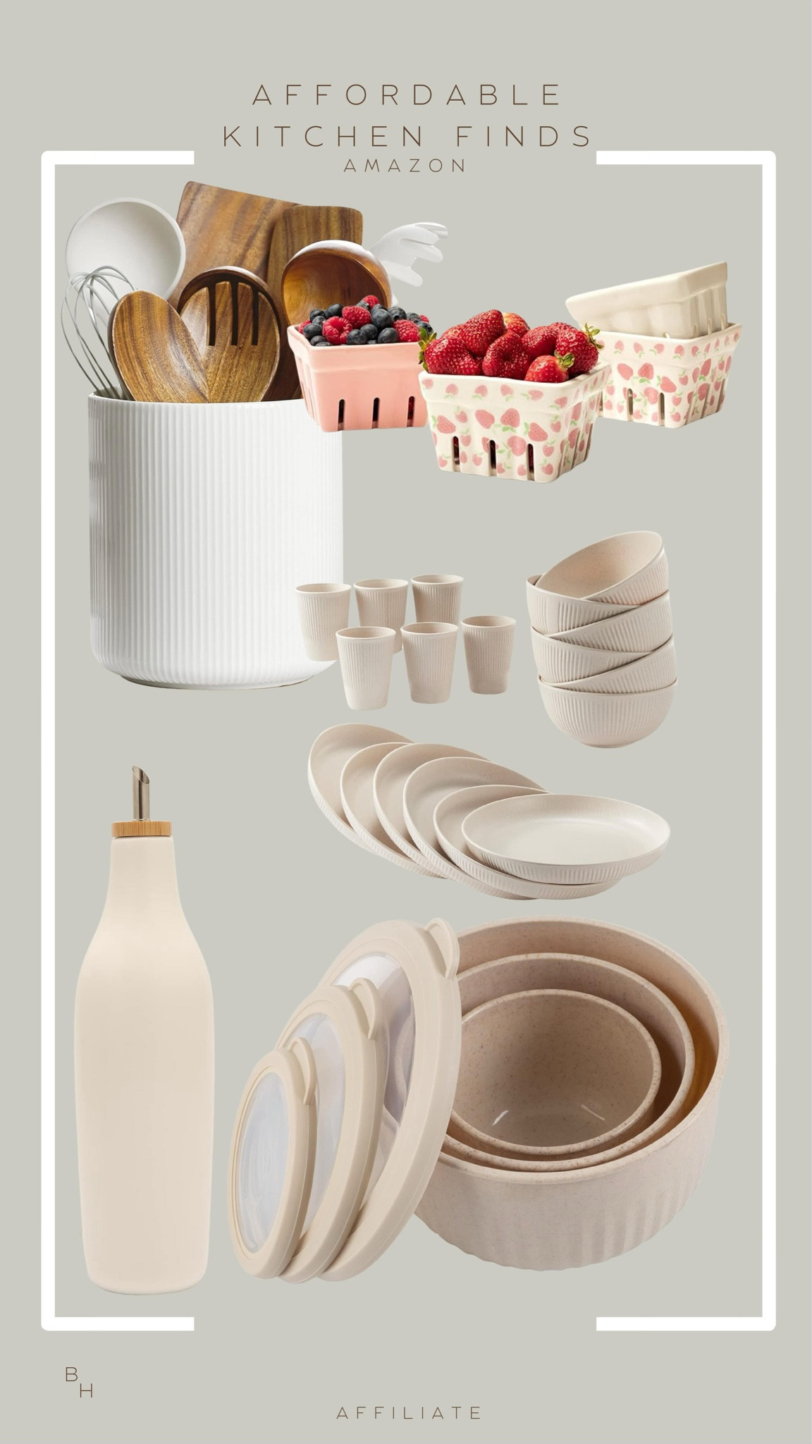 Neutral and beautiful kitchen finds that match with any kitchen style! All at affordable prices and 2 day shipping available for prime 

Kitchen / neutral decor / Amazon / home finds 