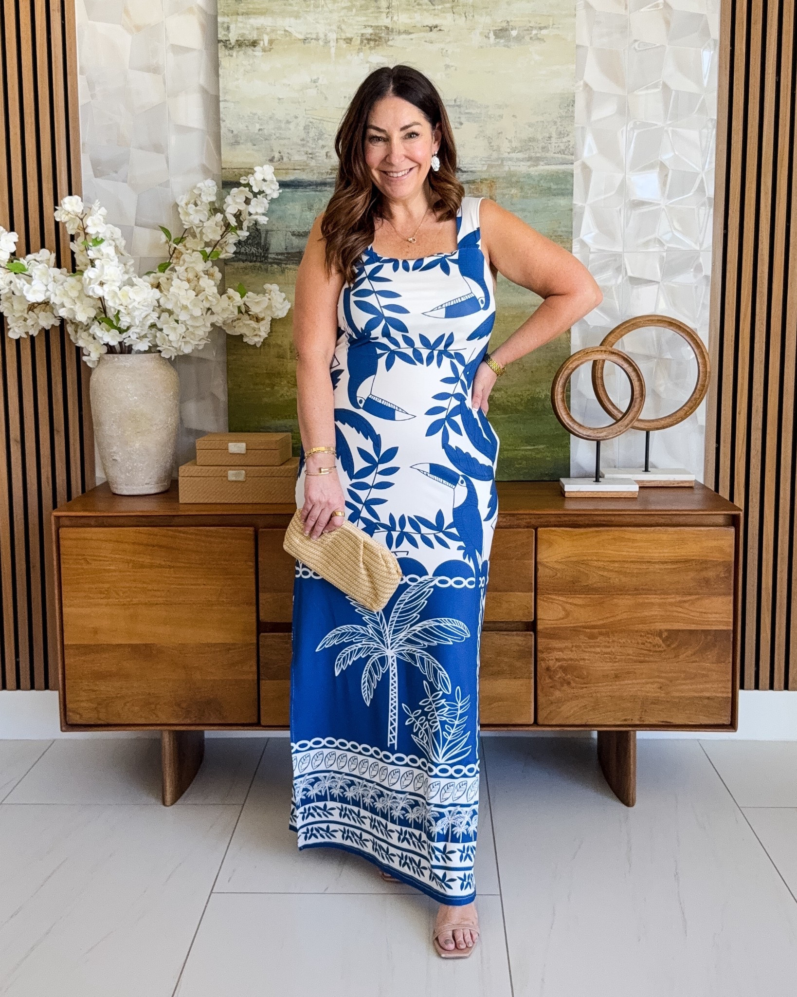 Amazon resort beach vacation dress runs true to size, wearing large. This is has kinda weird pocket placement and is unlined but very stretchy. 

Linked similar jewelry - strapless bra wearing 38D runs true to size 

#LTKSeasonal #LTKOver40 #LTKMidsize