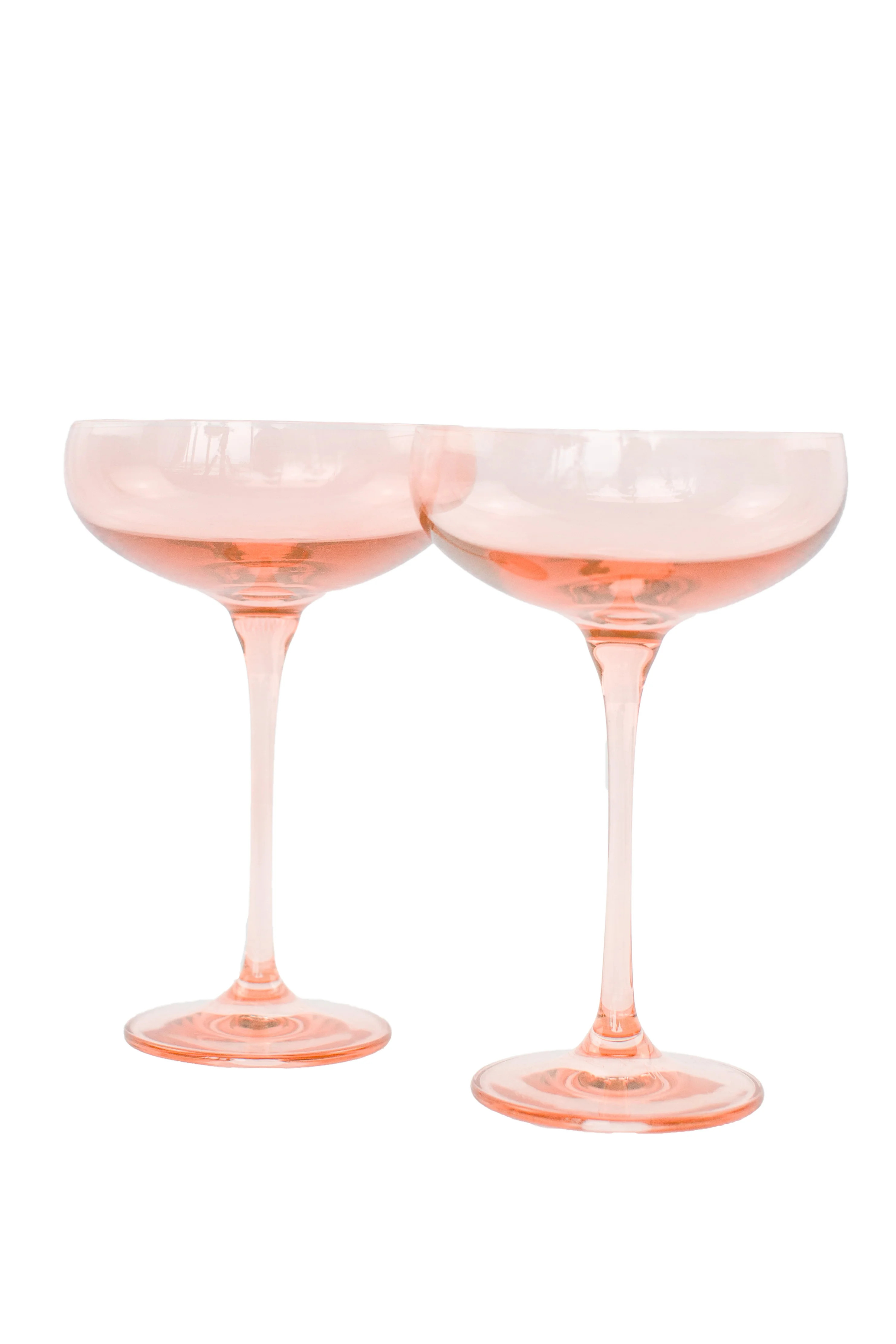 Estelle Colored Champagne Coupe Stemware - Set of 2 {Blush Pink} | Estelle Colored Glass