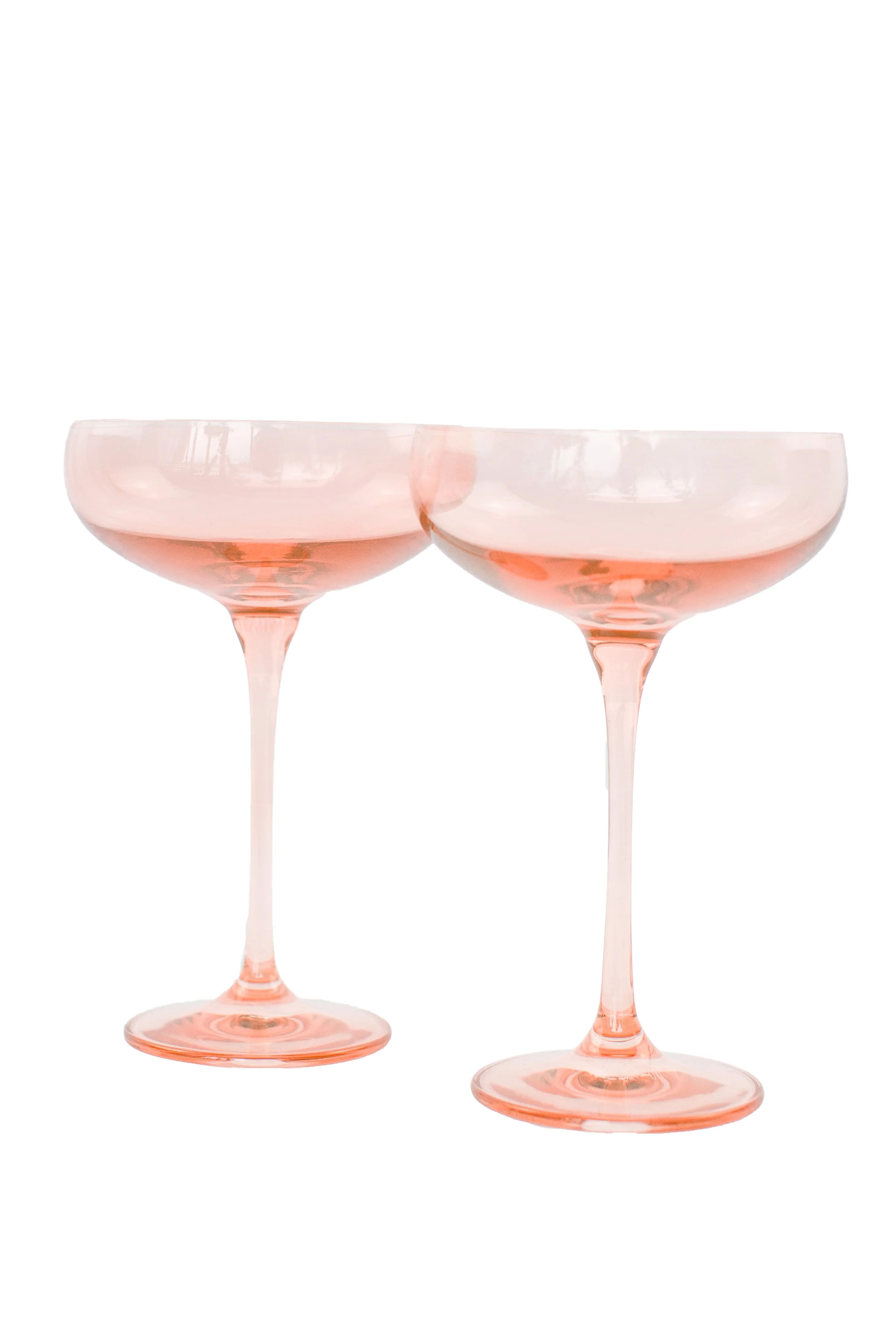 Estelle Colored Champagne Coupe Stemware - Set of 2 {Blush Pink} | Estelle Colored Glass