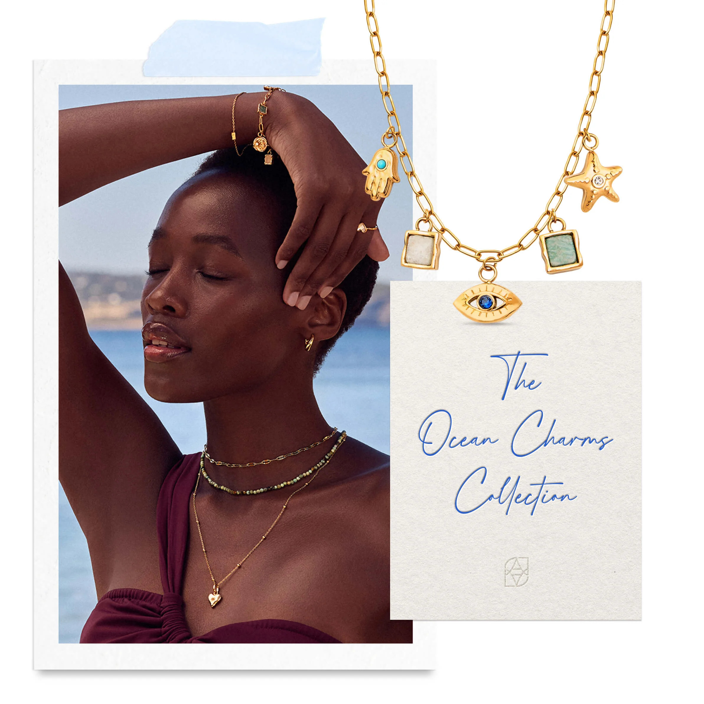 Ocean Cluster Pendant Necklace (Gold) | Abbott Lyon