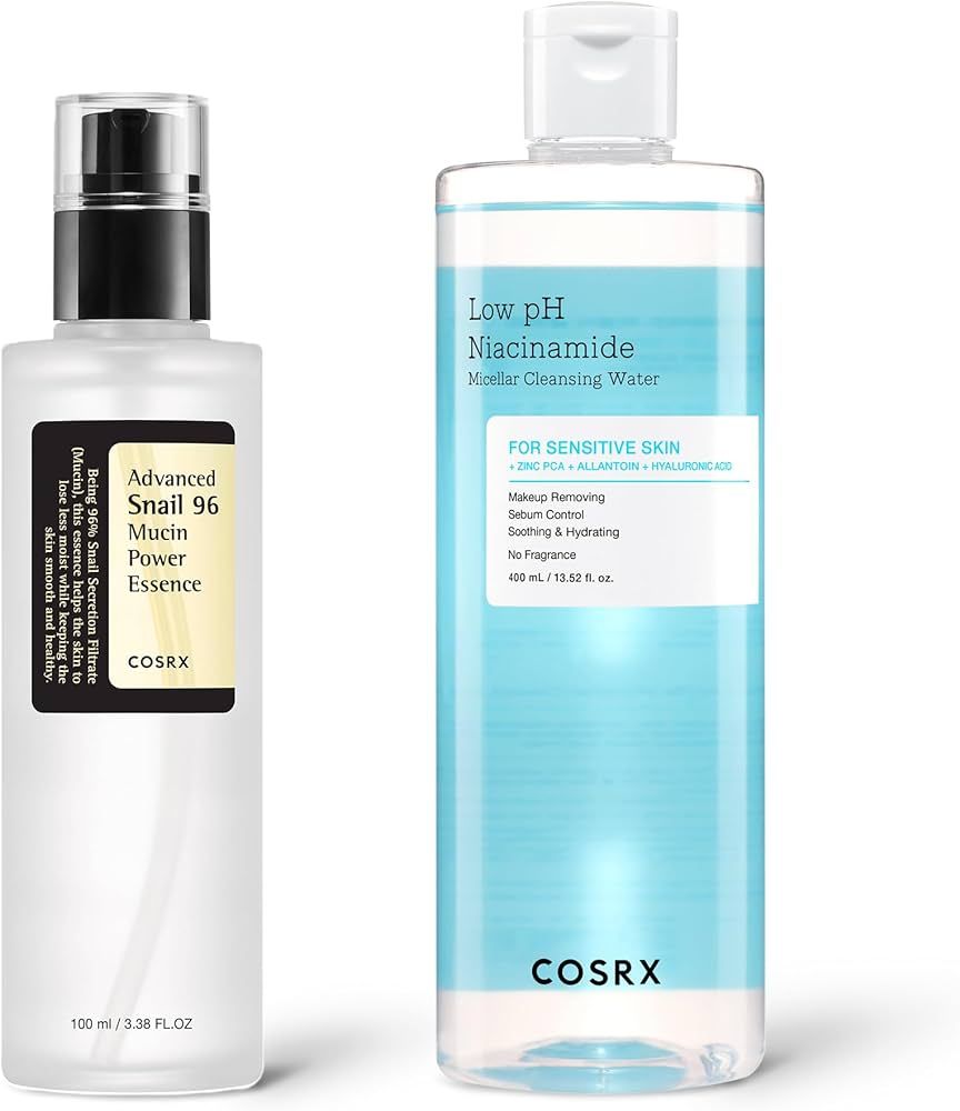 COSRX Micellar for Sensitive Skin- Snail 96 Mucin Power Essence & Low pH Niacinamide Micellar Cle... | Amazon (US)