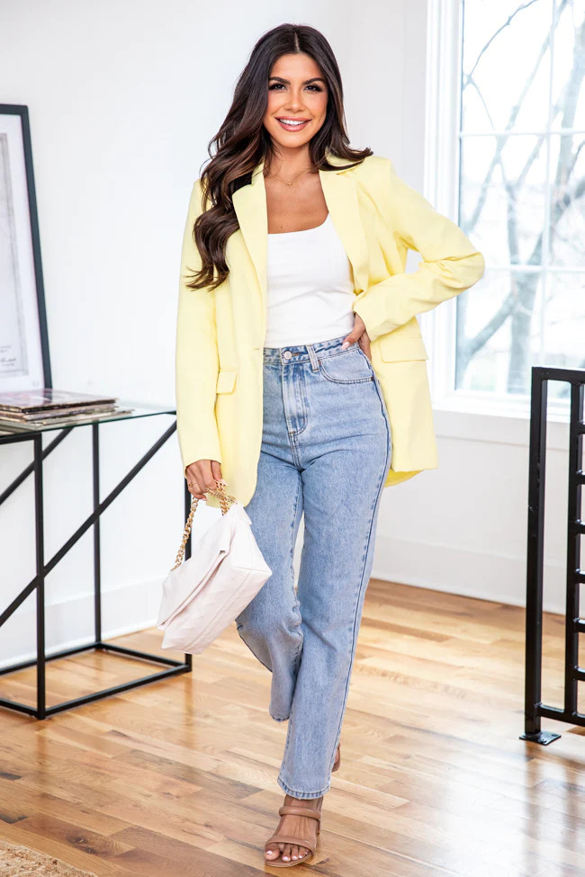 Picture To Burn Yellow Boyfriend Blazer | Pink Lily