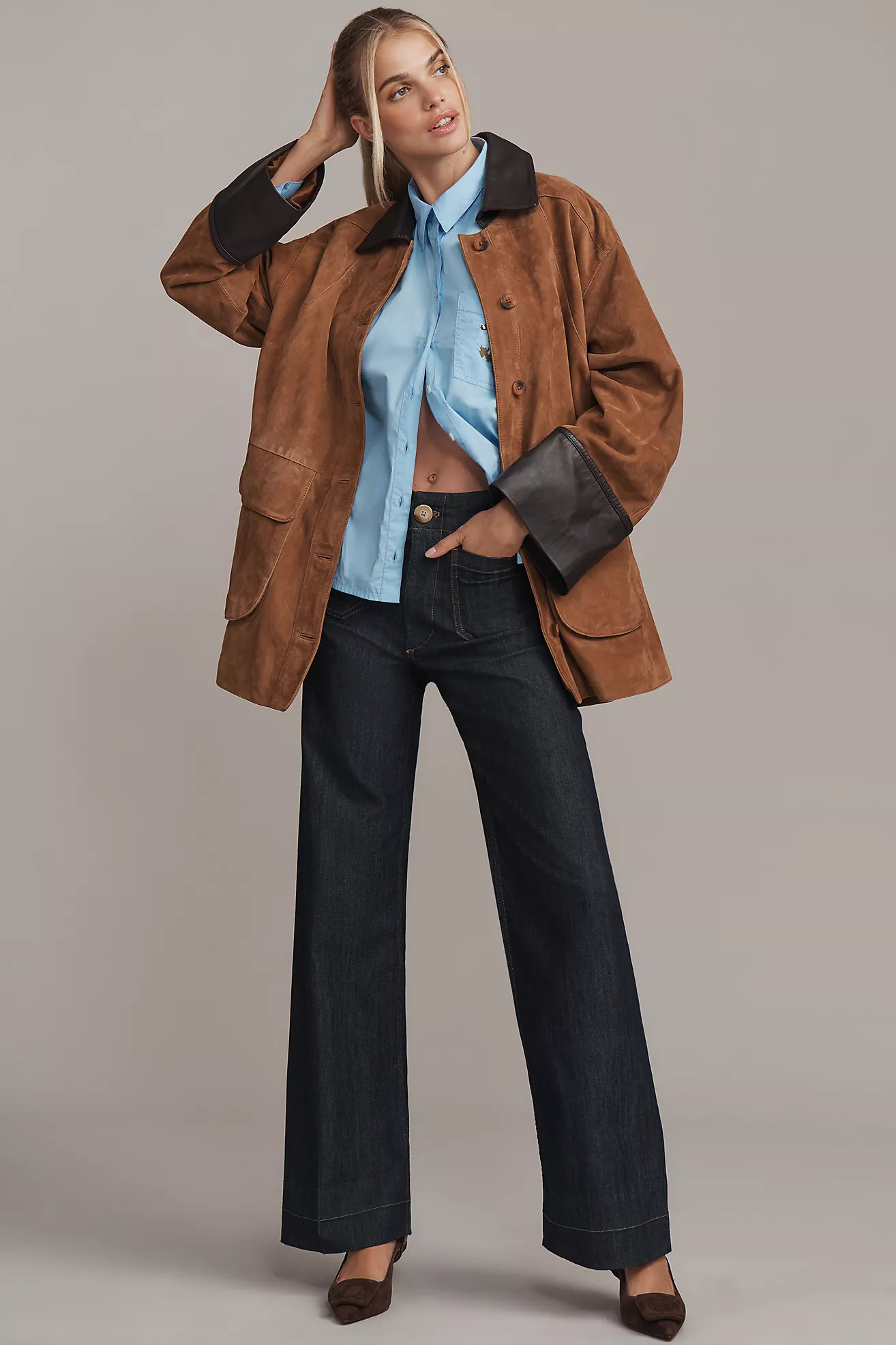 Colette High-Rise Wide-Leg Full-Length Jeans | Anthropologie (US)
