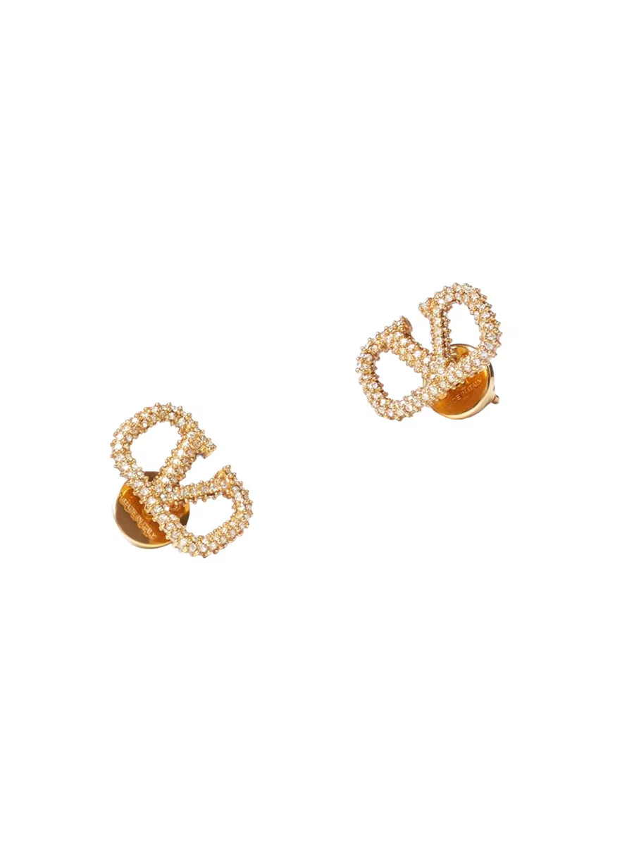 Vlogo Signature Stud Earrings In Metal And Swarovski® Crystals | Saks Fifth Avenue