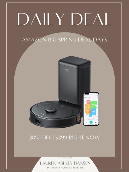 Having a robot vacuum is so nice! We absolutely love having one that's connected through our phones where we can set a specific map of our home and where we can set specific times when we want it to clean our floors. This Eufy option is 38% off right now!

#LTKsalealert #LTKhome