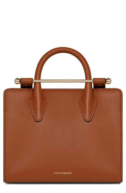 Strathberry Mini Leather Tote in Chestnut at Nordstrom | Nordstrom