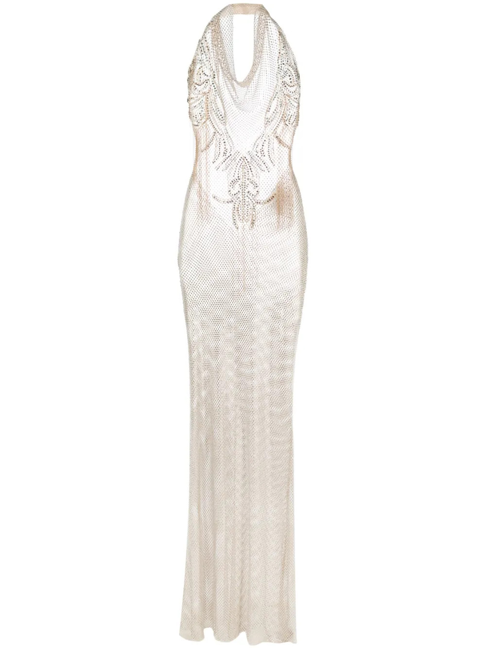 Genny rhinestone-embellished Sheer Gown | Gold | FARFETCH | Farfetch Global