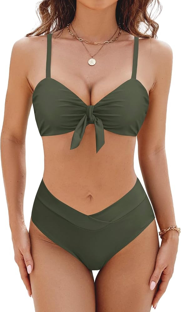 Blooming Jelly Women's High Waisted Bikini Sets Two Piece Swimsuit Sexy Bathing Suits | Amazon (US)