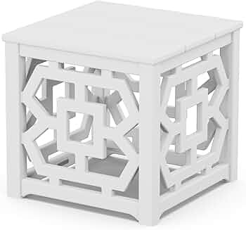 Martha Stewart by POLYWOOD® Chinoiserie Accent Table in White | Amazon (US)