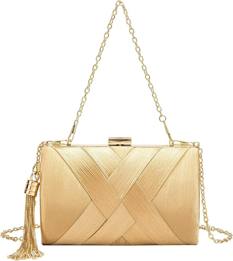 LETODE Women's Elegant Tassel Pendant Silk Evening Bag Clutch Purse for Bride Wedding Prom Night ... | Amazon (US)