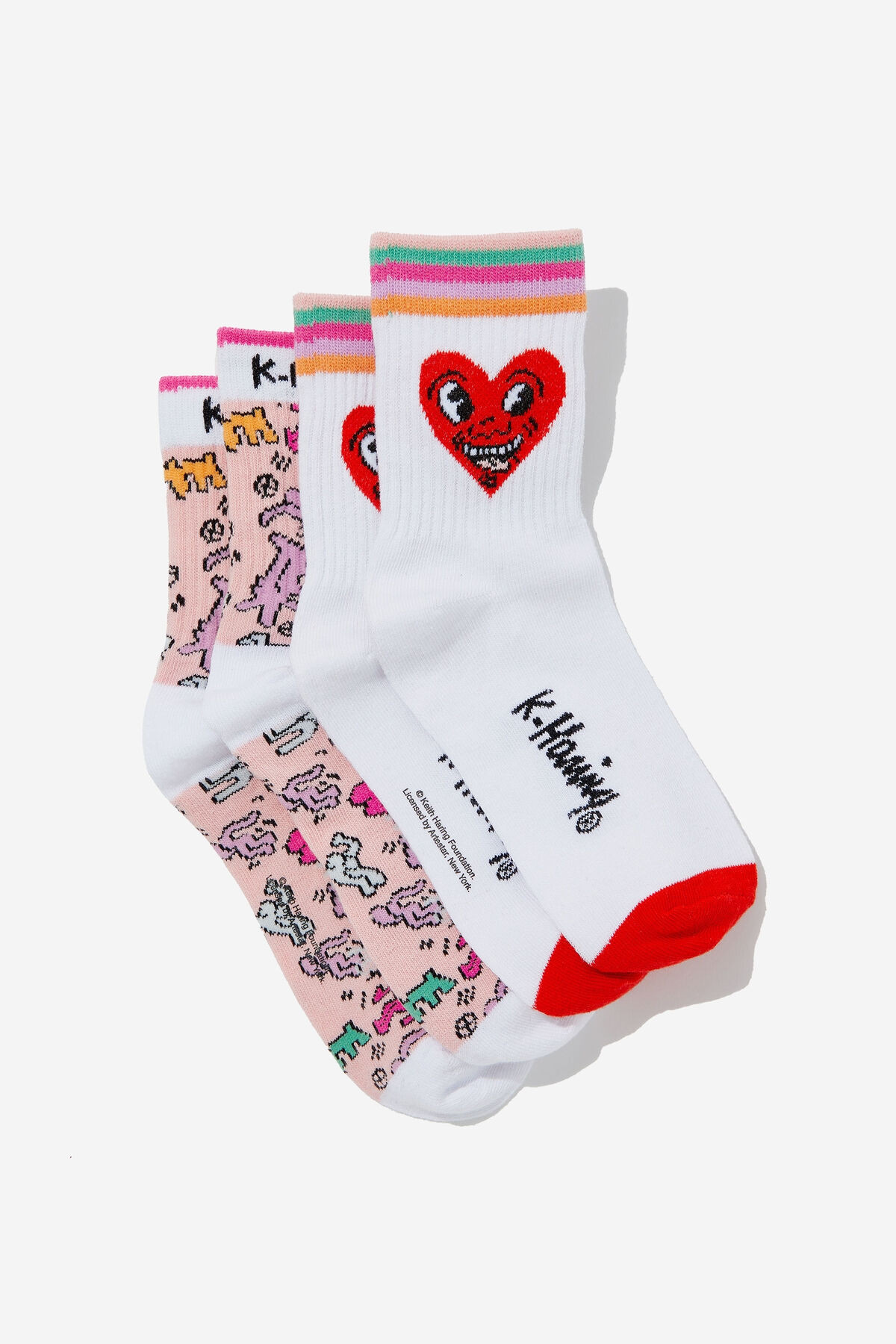 Keith Haring 2PK Crew Sock | Cotton On (US)