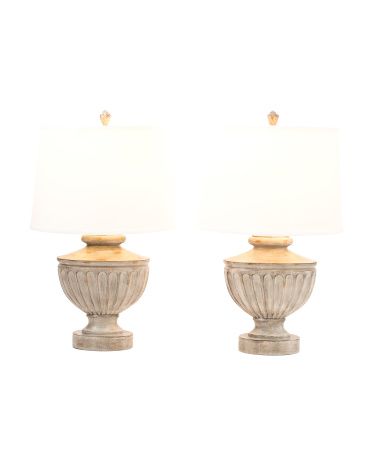 2pk 28in Faux Weathered Wood Table Lamps | Furniture & Lighting | Marshalls | Marshalls