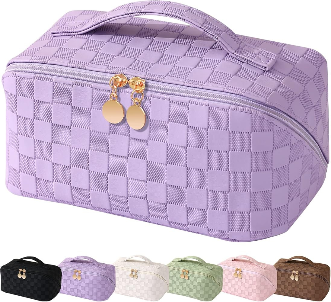 Bestash Makeup Bag Large Capacity Cosmetic Bag,Makeup Bags for Women Waterproof Portable Leather ... | Amazon (US)