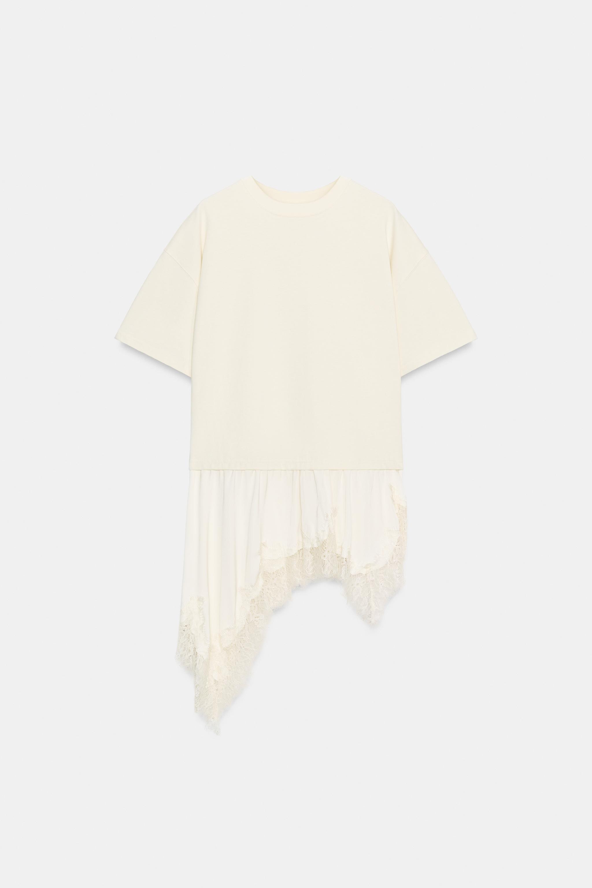 COMBINATION LACE T-SHIRT | Zara US