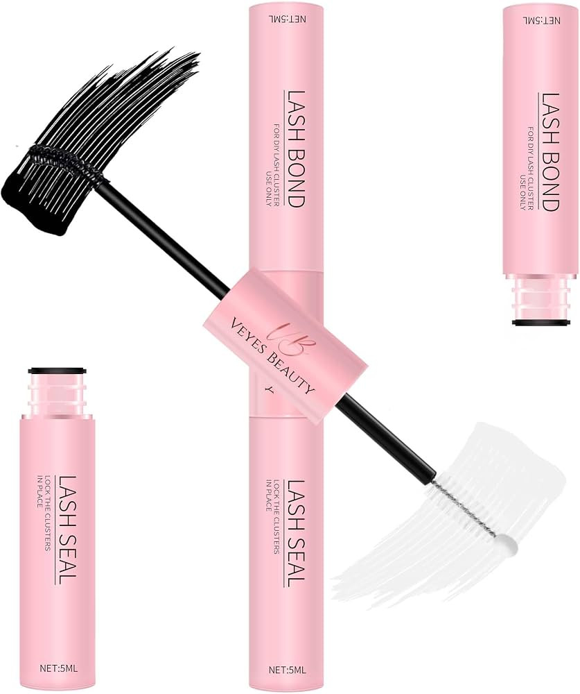 VEYESBEAUTY Lash Bond and Seal Waterproof 2 in 1 Cluster Lash Glue for Eyelash Extensions Long La... | Amazon (US)