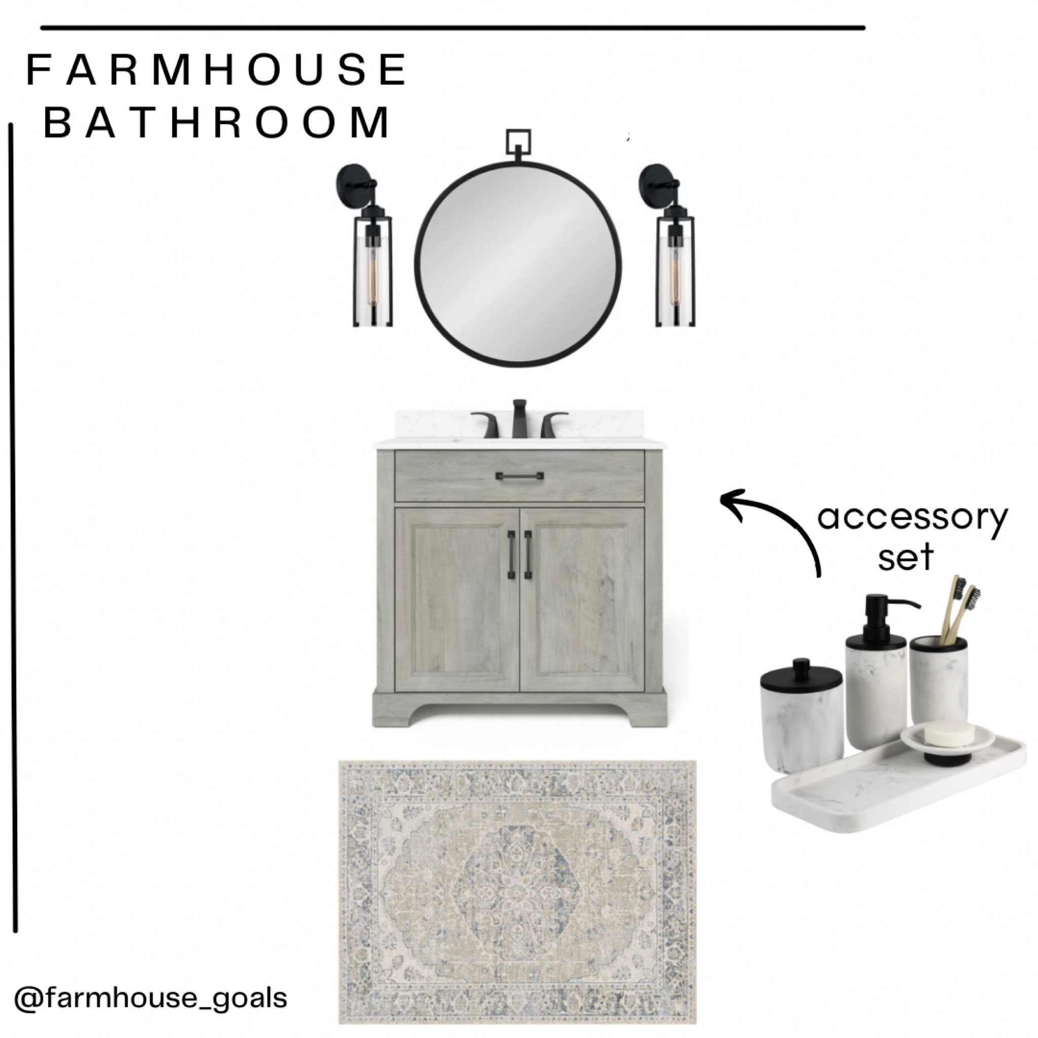 Farmhouse bathroom design 🖤



#LTKhome #LTKstyletip