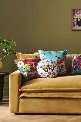 Nathalie Lete Embroidered Velvet Pillow | Anthropologie (US)