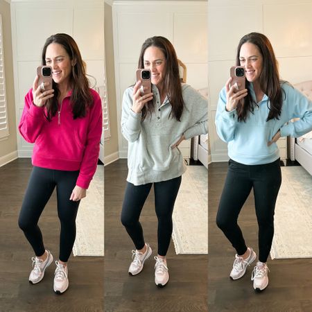 Amazon Favorites
Lounge 
Athleisure wear 
Workout pieces
1. Leggings tts 
2. Pink pullover with no hood - medium - sized up
3. Gray pullover TTS
4. Blue pullover with hood - size up Medium
5. Joggers - tts 


#LTKfit #LTKSeasonal #LTKunder50