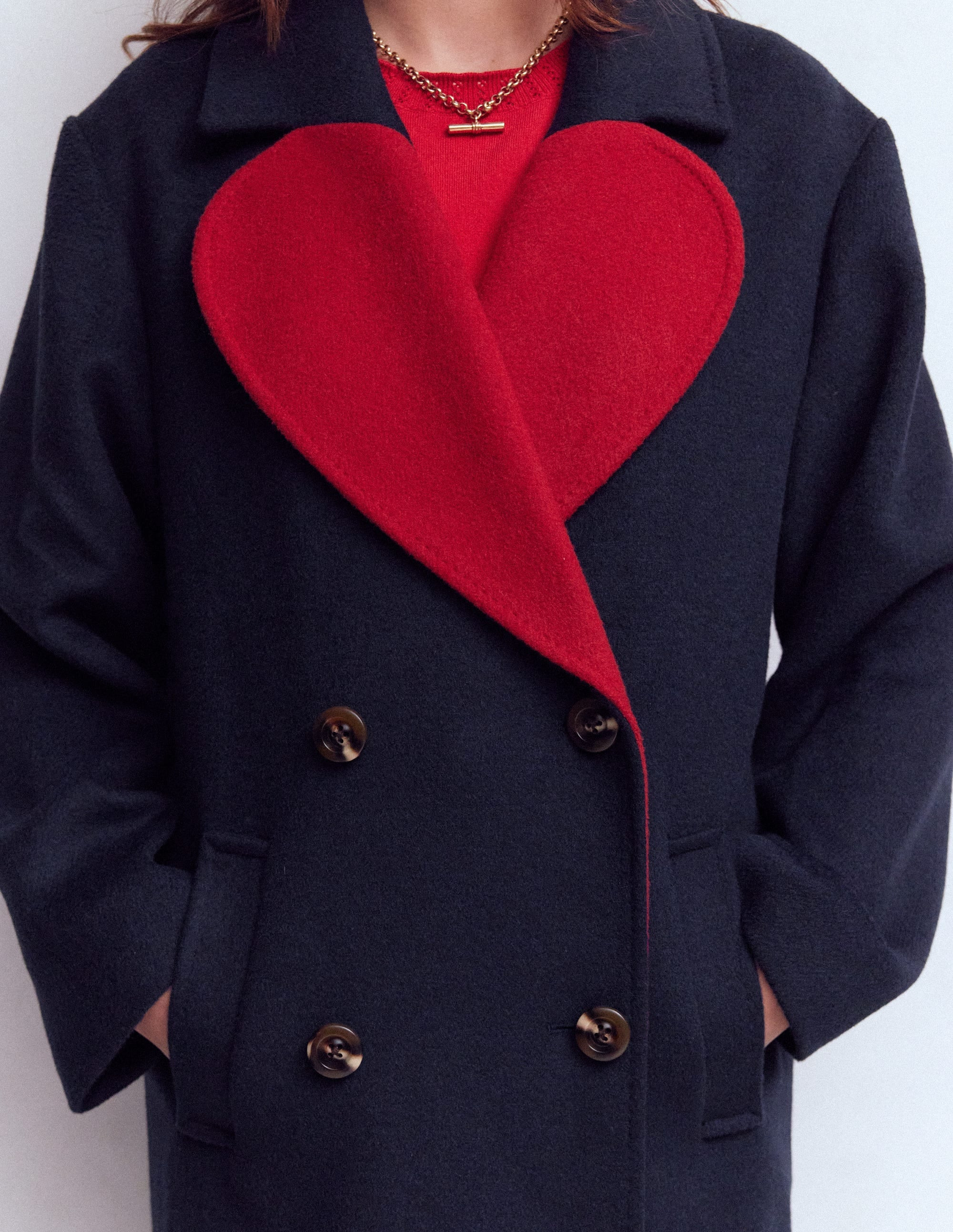 Cocoon Wool Coat-Navy Heart | Boden (US)