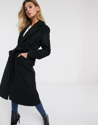 Helene Berman revere collar oversized wool blend coat | ASOS US