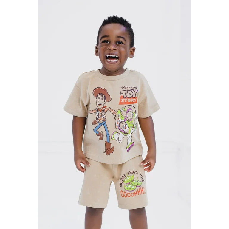 Disney Toy Story Woody Buzz Lightyear Jessie T-Shirt and Shorts Outfit Set Toddler to Big Kid | Walmart (US)