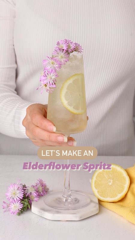 A simple Elderflower Spritz mocktail, the perfect sparkling drop for Spring or Summer. Non-alcoholic, simple to make, served in a champagne glass with a simple garnish. Cheers! 

#LTKSeasonal #LTKHoliday