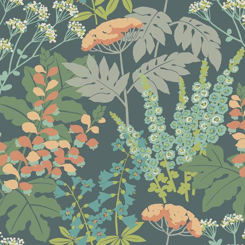 A-Street Prints Brie Forest Flowers Teal Wallpaper | DecoratorsBest | DecoratorsBest