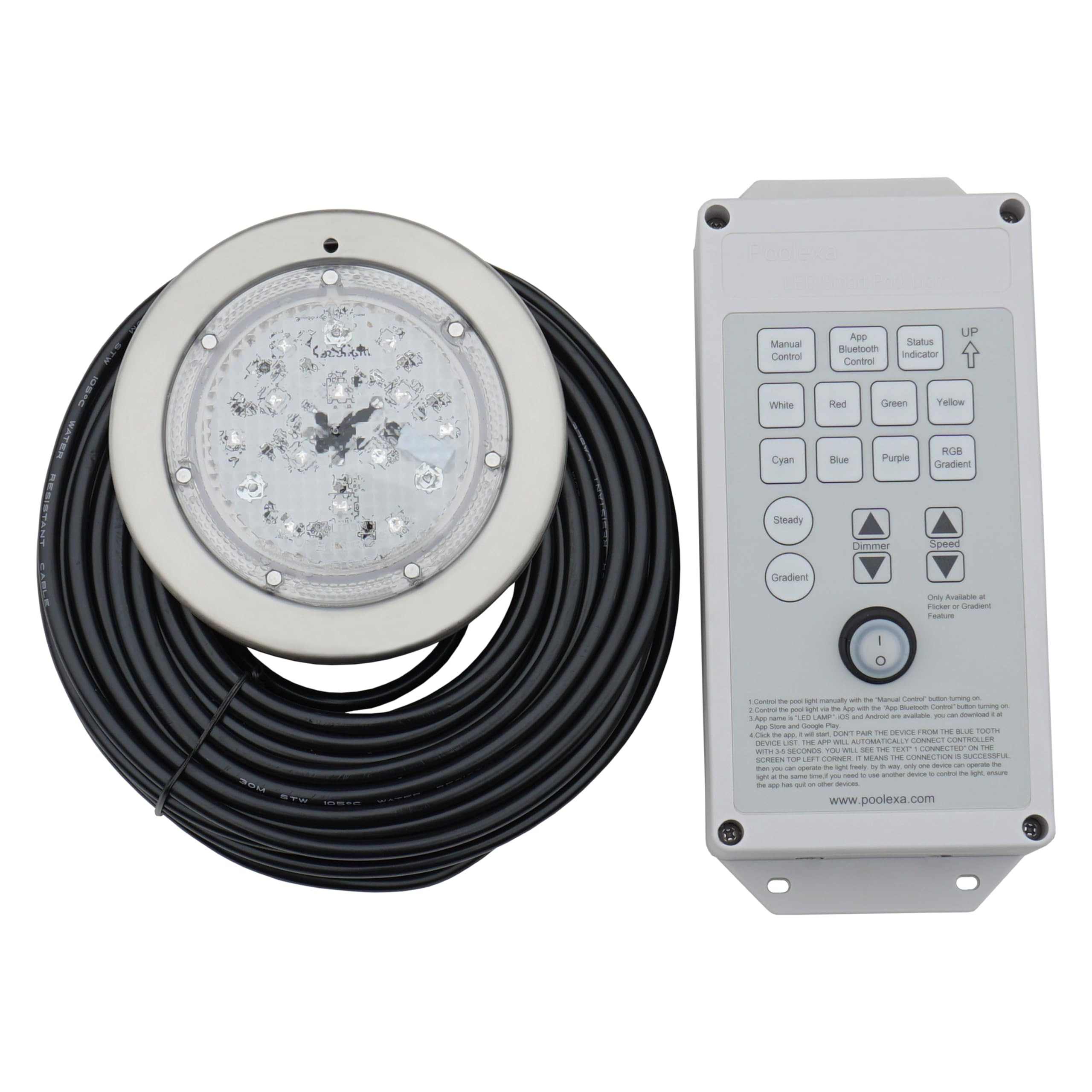 Voswitch Poolexa SS06100 6 inch Small LED Color Inground Pool/Spa Light for Wet Niche with 100 Fo... | Amazon (US)