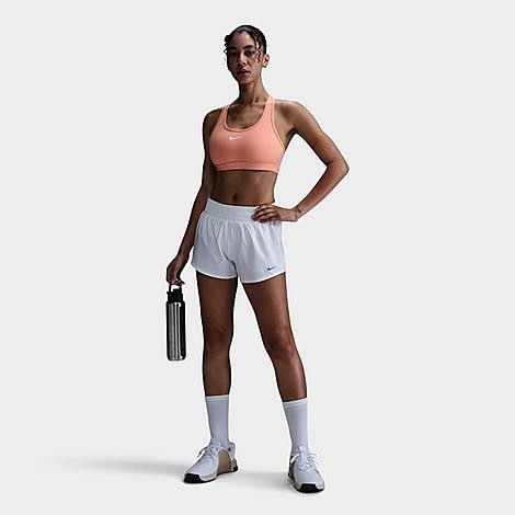 Nike Women's Swoosh Support Sports Bra in Orange/Apricot Agate Size Medium 100% Polyester/Spandex | Finish Line (US)