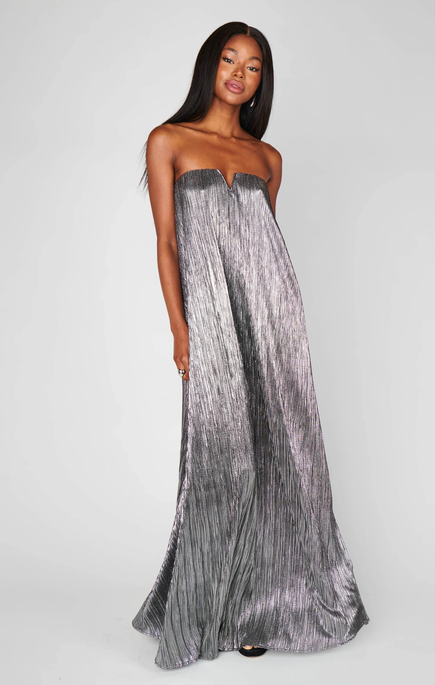 Athena Maxi Dress ~ Pleated Silver | Show Me Your Mumu