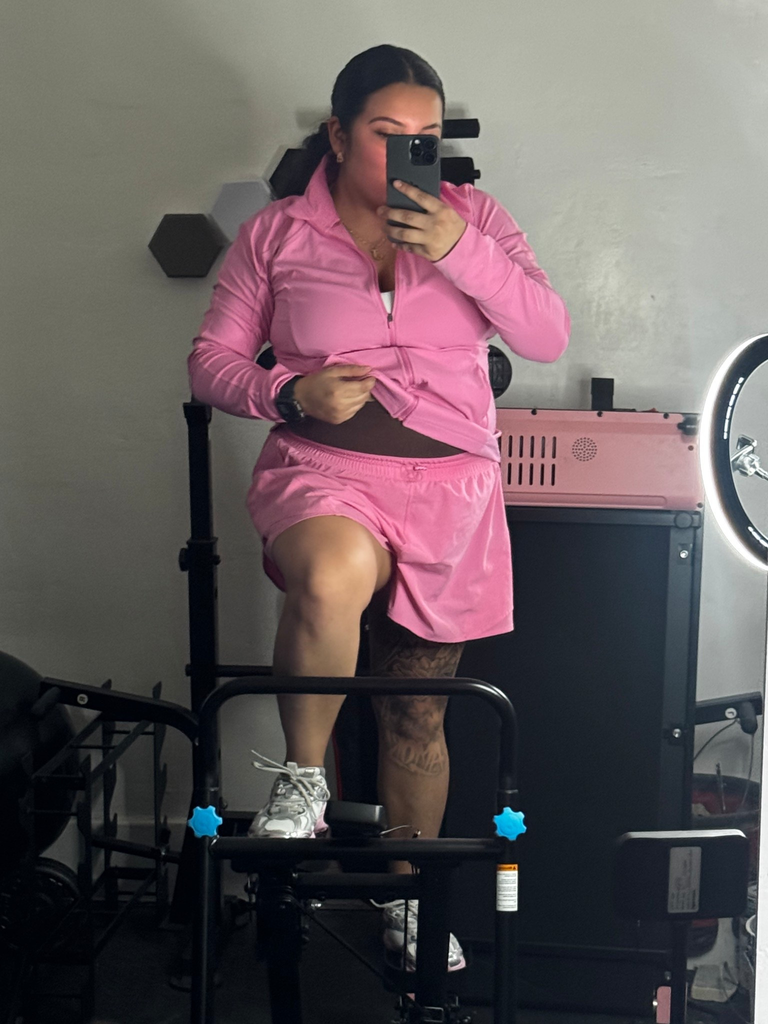 Check out today’s at home gym ootd 

Coming in strong with this pink set 
 
I got my sweat band on 

& shoes to match 

#gymootd #walmartfind #walmart #gymfit #homegym 

#LTKfitnessgoals #LTKootd #LTKActive