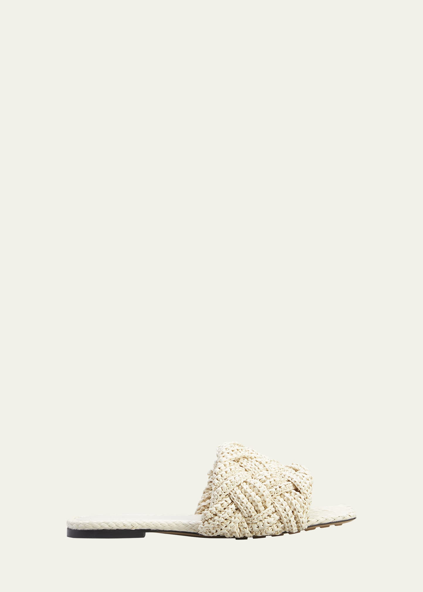 Bottega Veneta Lido Raffia Woven Flat Sandals | Bergdorf Goodman