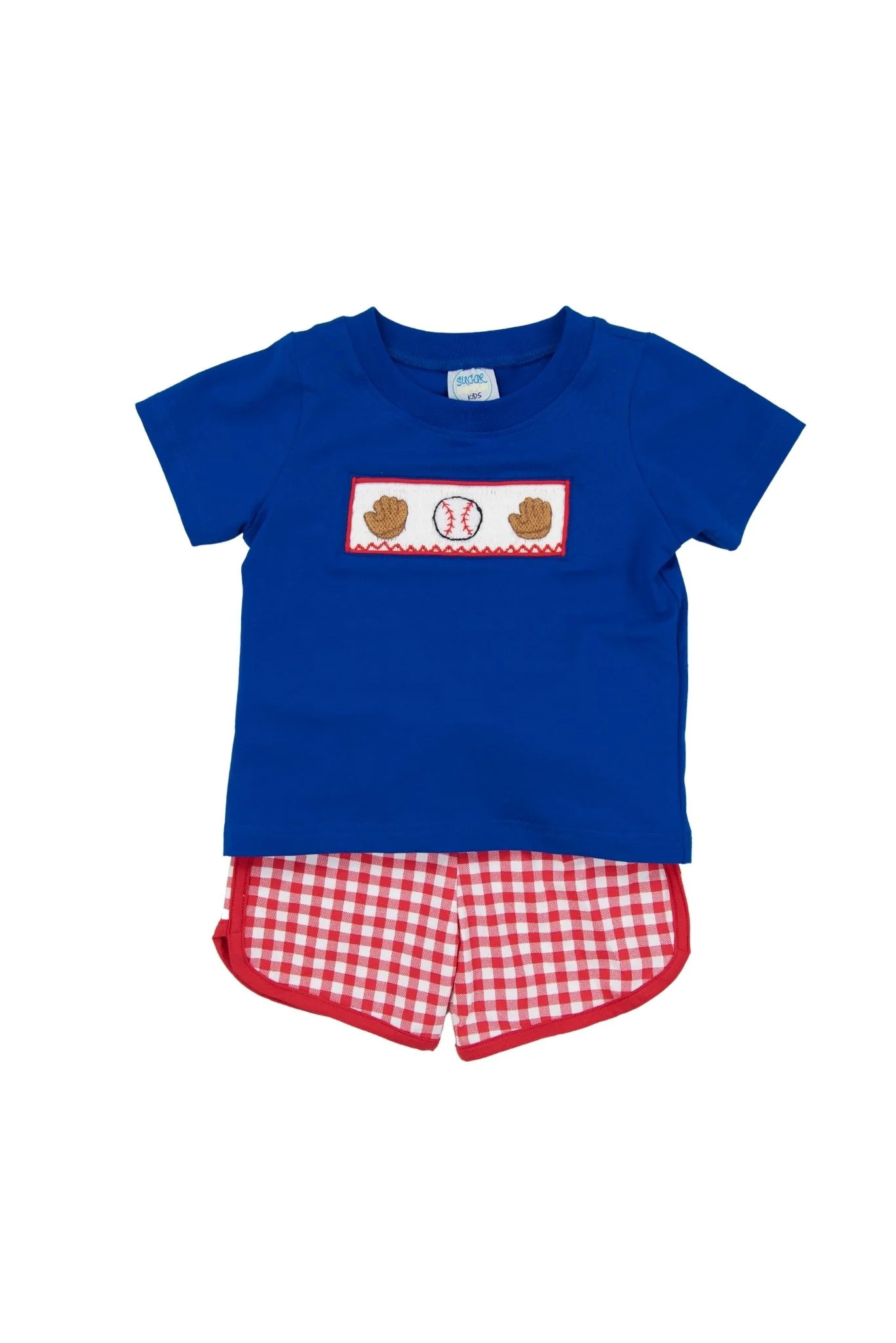 Boys Smocked Home Run Shorts Set | Sugar Dumplin' Kids