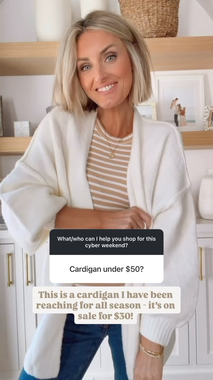 A neutral cardigan that will go with everything! I wore it with a simple tank and jeans here but I’ve also worn it with athleisure!

Loverly Grey, cream cardigan, neutral cardigan, Amazon, under $50 

#LTKFindsUnder50
