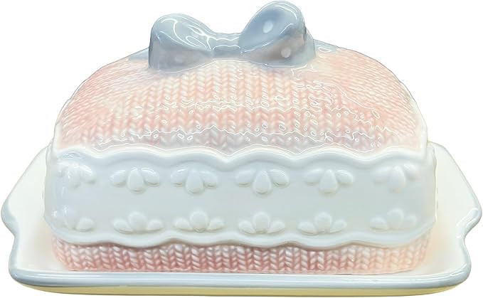 Butter Dish With Lid 3D Relief Design-Say Goodbye To Softened Butter, Hand Drawn American Creativ... | Amazon (US)
