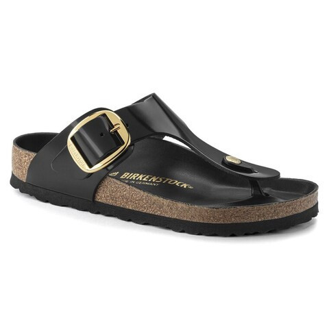 Gizeh Big Buckle Natural Leather Patent High Shine Black | BIRKENSTOCK | Birkenstock USA