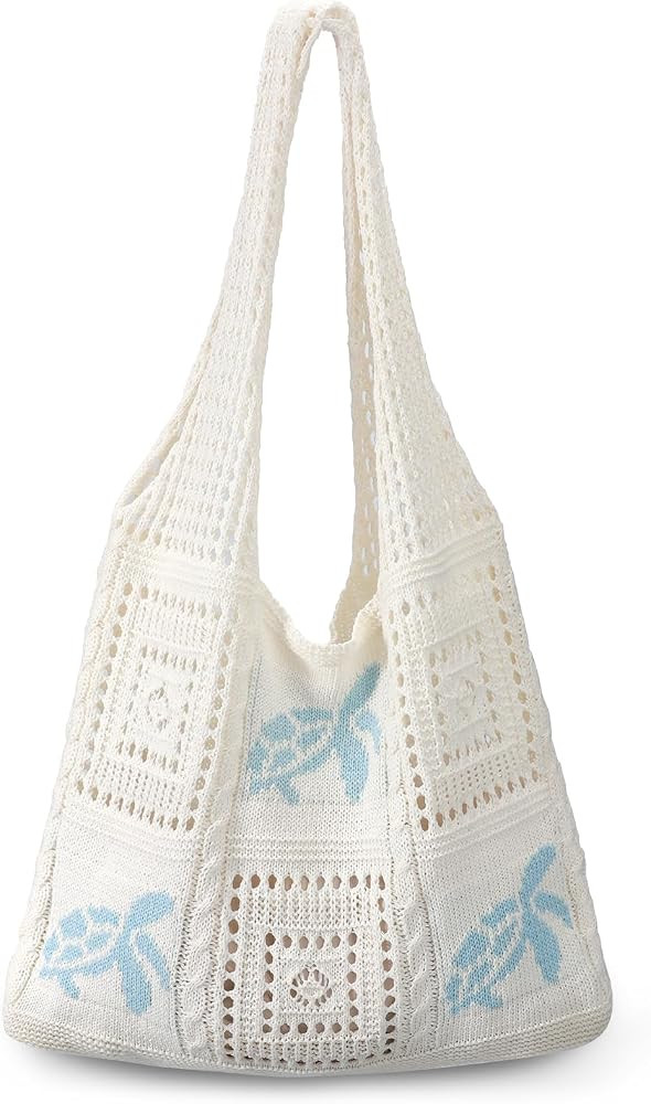 hatisan Crochet Bag for Women, Handmade Knit Beach Tote Bag Summer | Amazon (US)