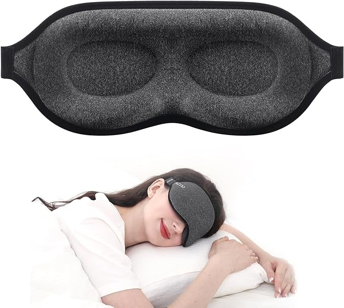 MZOO Luxury Sleep Mask for Back, Side Sleeper, Complete Light Blocking Sleeping Eye Mask Night Bl... | Amazon (US)