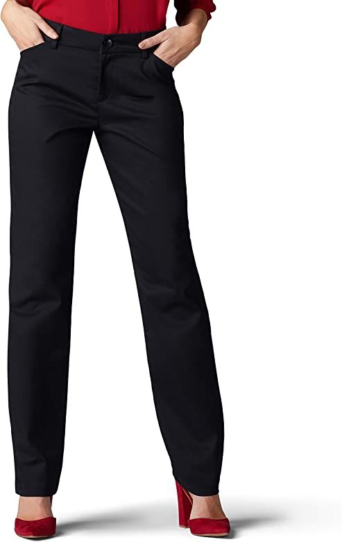 Lee Women's Wrinkle Free Relaxed Fit Straight Leg Pant | Amazon (US)