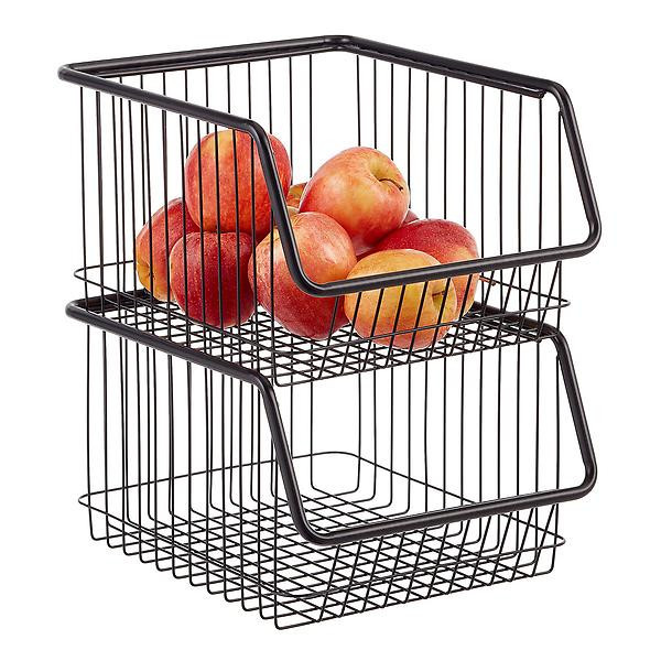 Stacking Open-Front Wire Bin | The Container Store