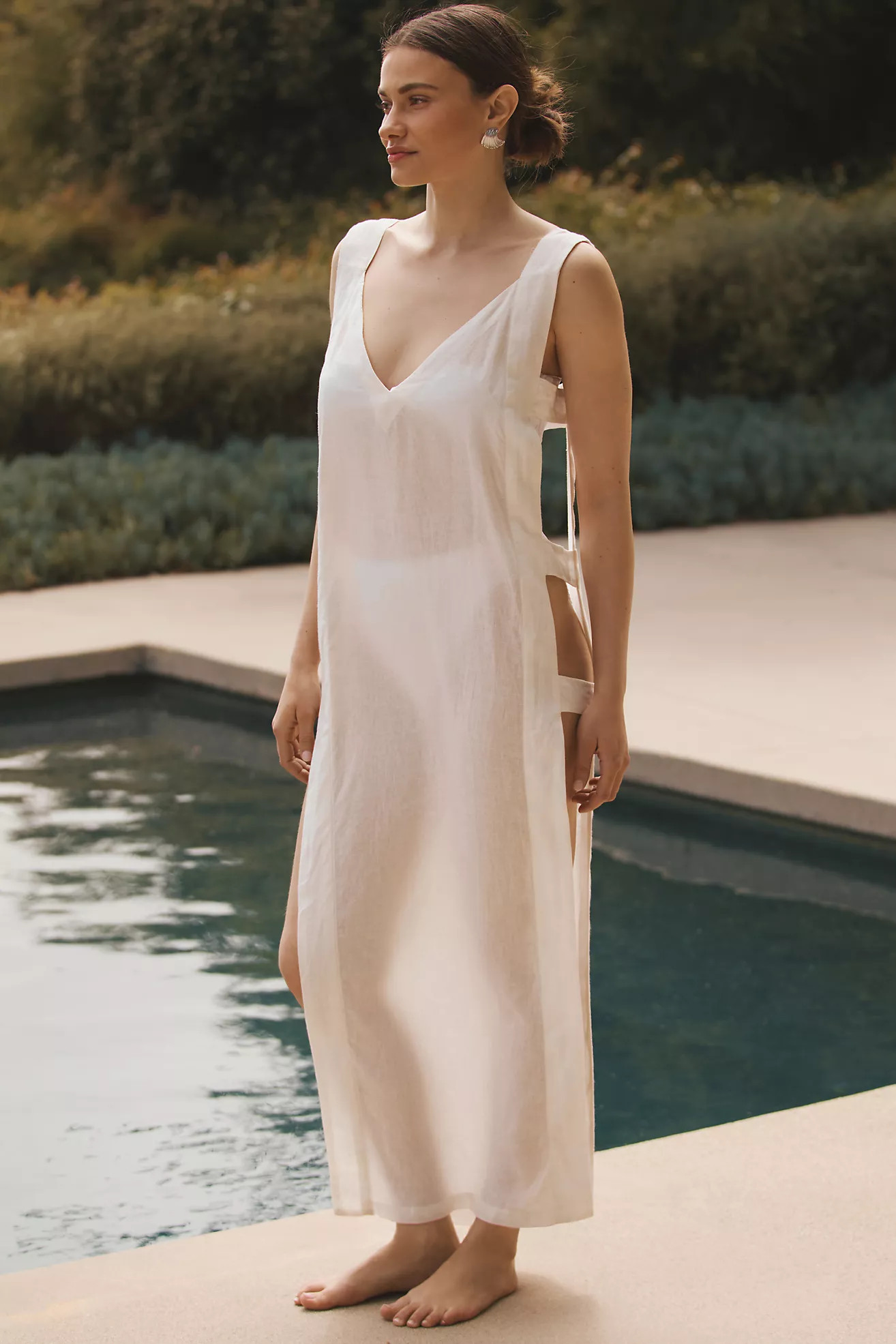 The Levina Wide-Strap Open-Side Midi Dress | Anthropologie (US)