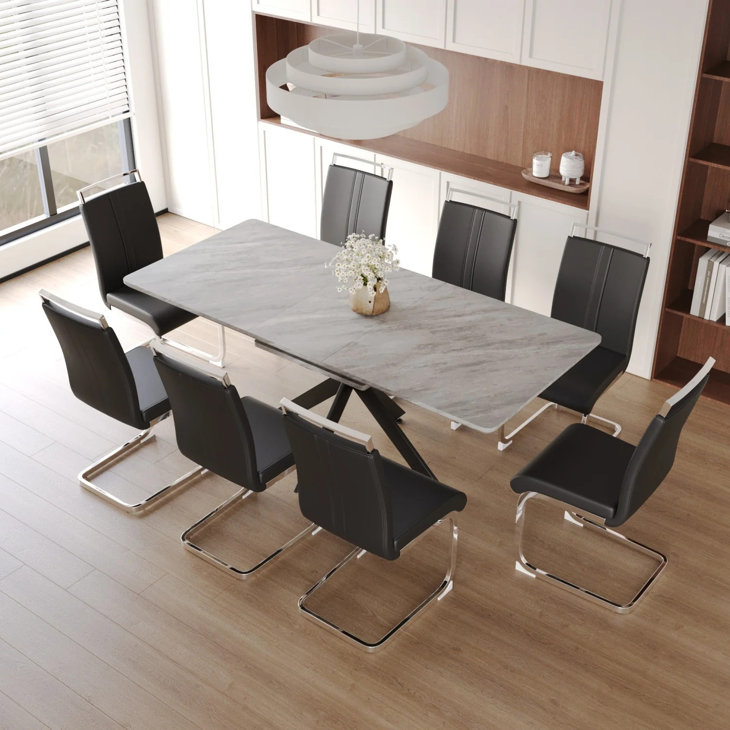 Streamdale Extendable Dining Set for 6-8 (62.4"-78.15" Table) | Shop Simon